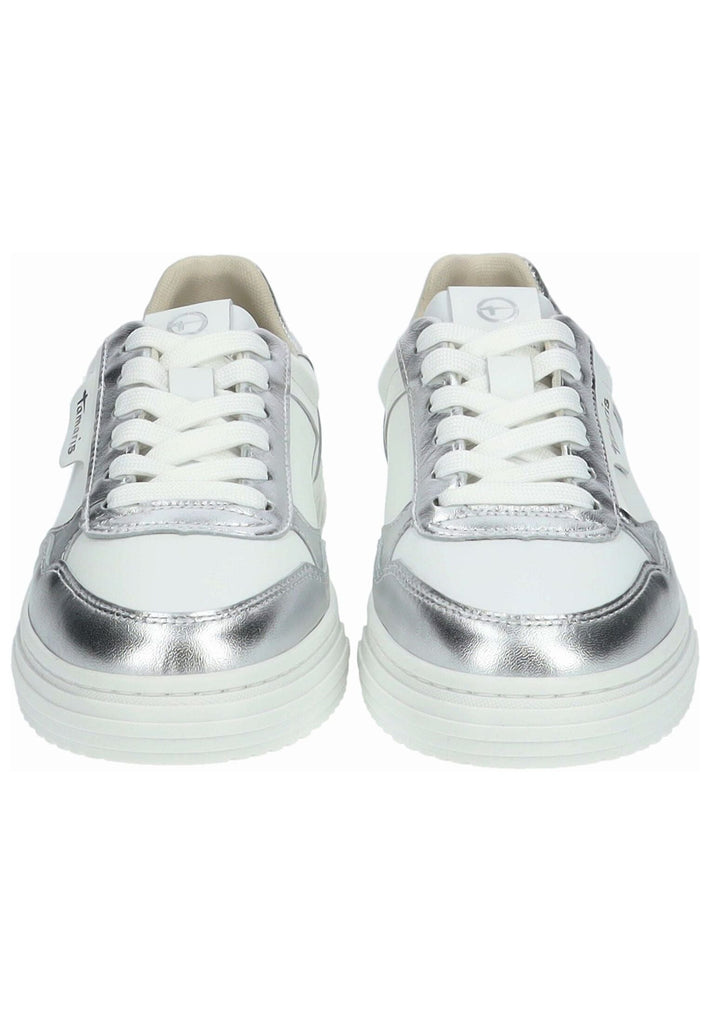 Tamaris Sneaker Leder/Synthetik Weiß/Silber