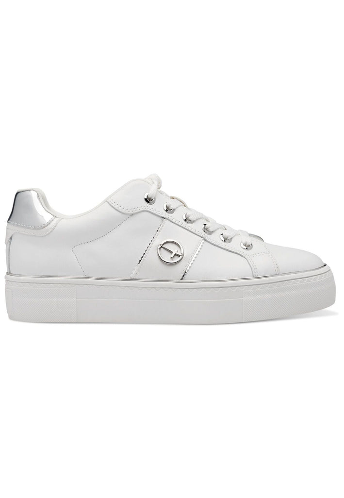 Tamaris Sneaker Leder/Synthetik Weiß/Silber