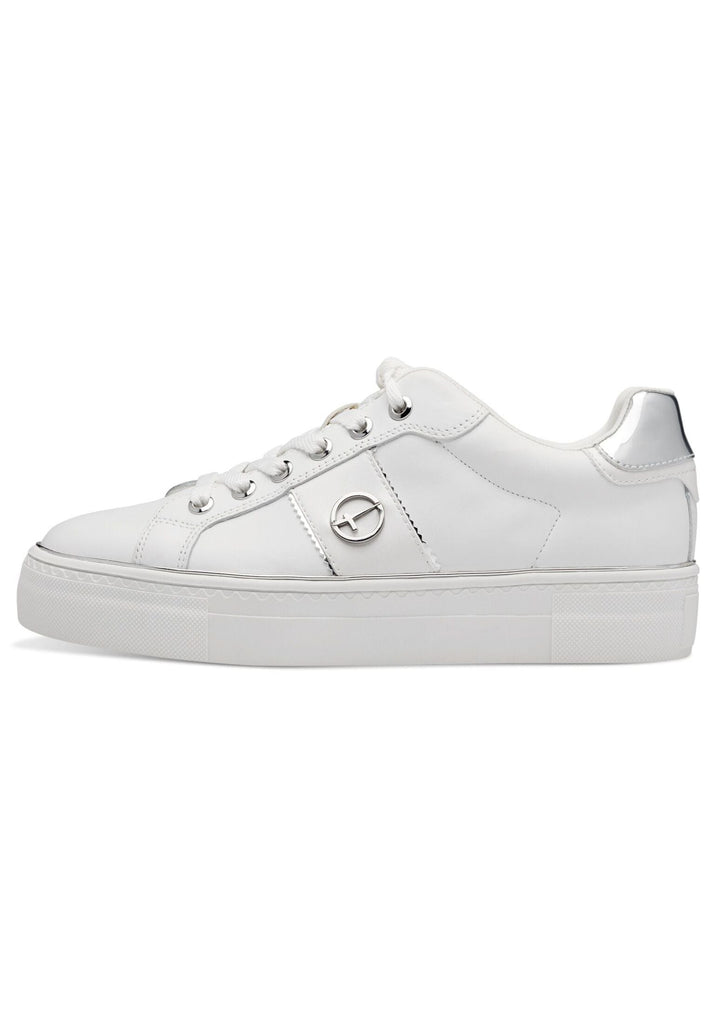 Tamaris Sneaker Leder/Synthetik Weiß/Silber