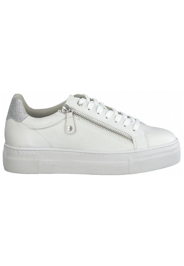 Tamaris Sneaker Leder/Synthetik Weiß/Silber