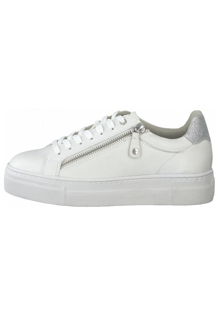 Tamaris Sneaker Leder/Synthetik Weiß/Silber