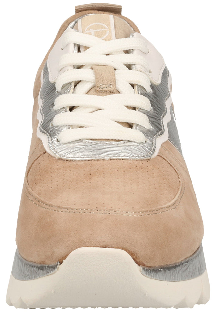 Tamaris Sneaker Leder/Textil Beige/Silber