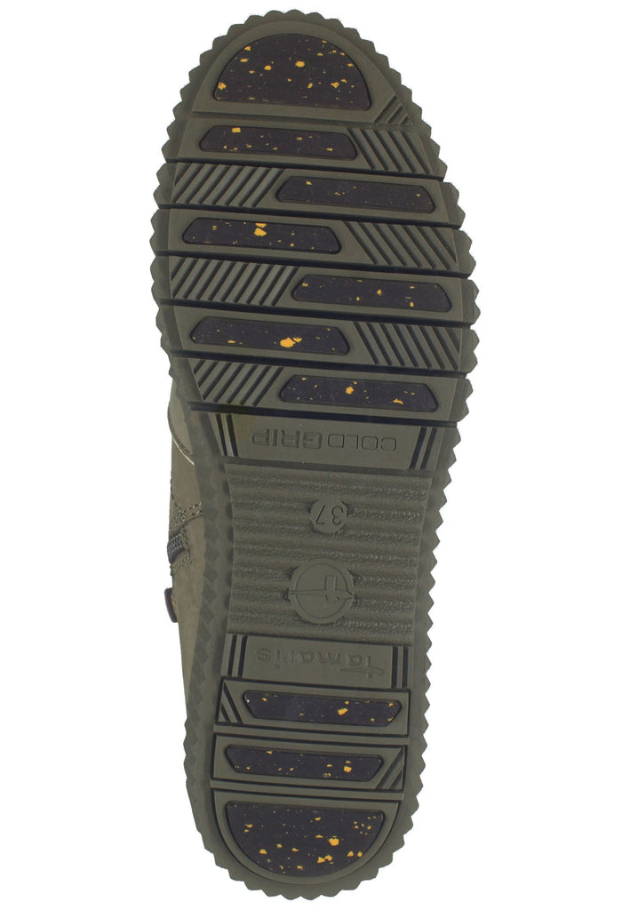 Tamaris Sneaker Leder/Textil Khaki Warmfutter