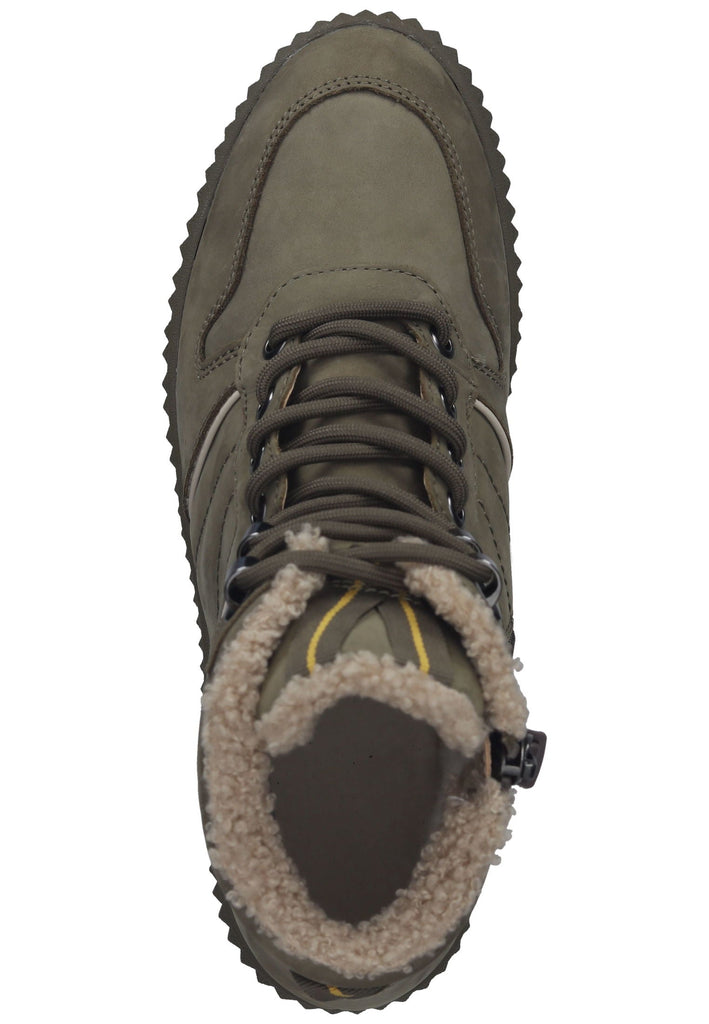 Tamaris Sneaker Leder/Textil Khaki Warmfutter