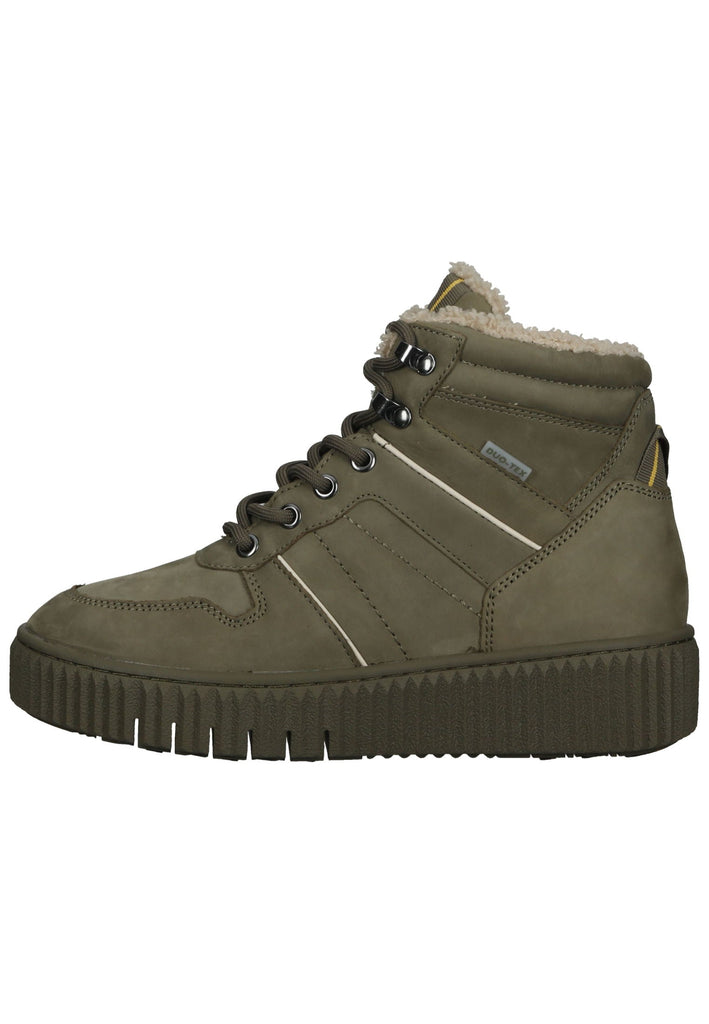 Tamaris Sneaker Leder/Textil Khaki Warmfutter