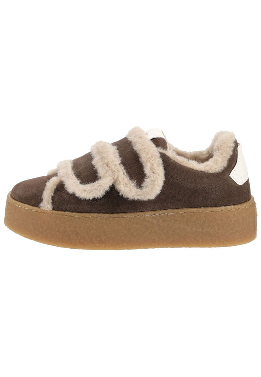 Tamaris Sneaker Leder/Textil Mocca Warmfutter