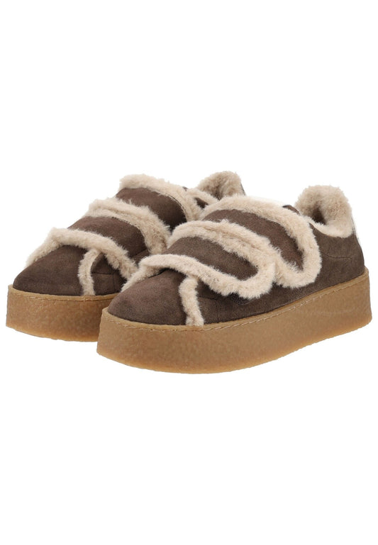 Tamaris Sneaker Leder/Textil Mocca Warmfutter