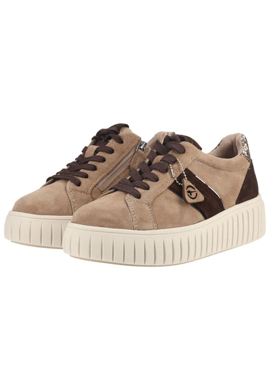 Tamaris Sneaker Leder/Textil Taupe