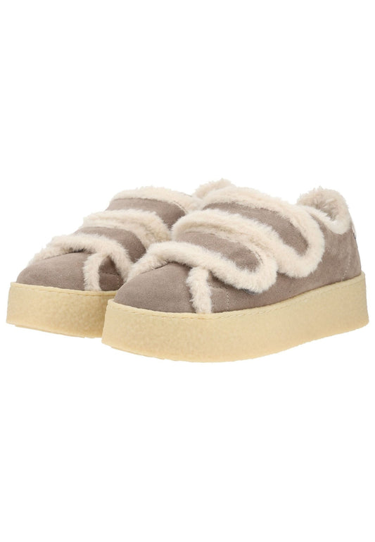 Tamaris Sneaker Leder/Textil Taupe Warmfutter