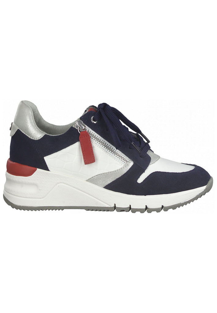 Tamaris Sneaker Leder/Textil Weiß/Blau