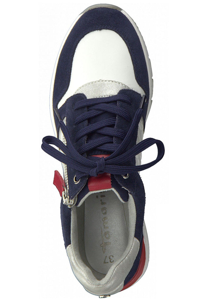 Tamaris Sneaker Leder/Textil Weiß/Blau