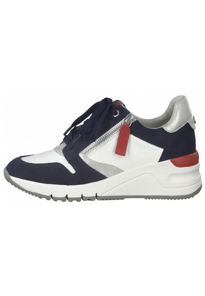 Tamaris Sneaker Leder/Textil Weiß/Blau
