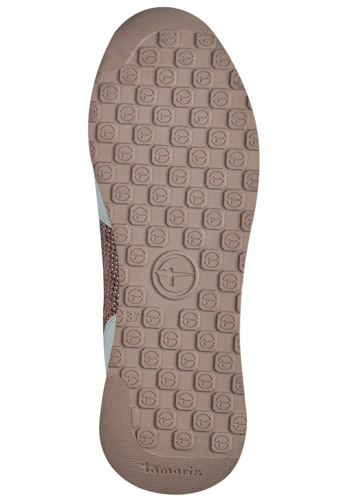 Tamaris Sneaker Leder/Textil Weiß/Gold