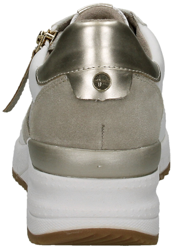 Tamaris Sneaker Leder/Textil Weiß/Gold