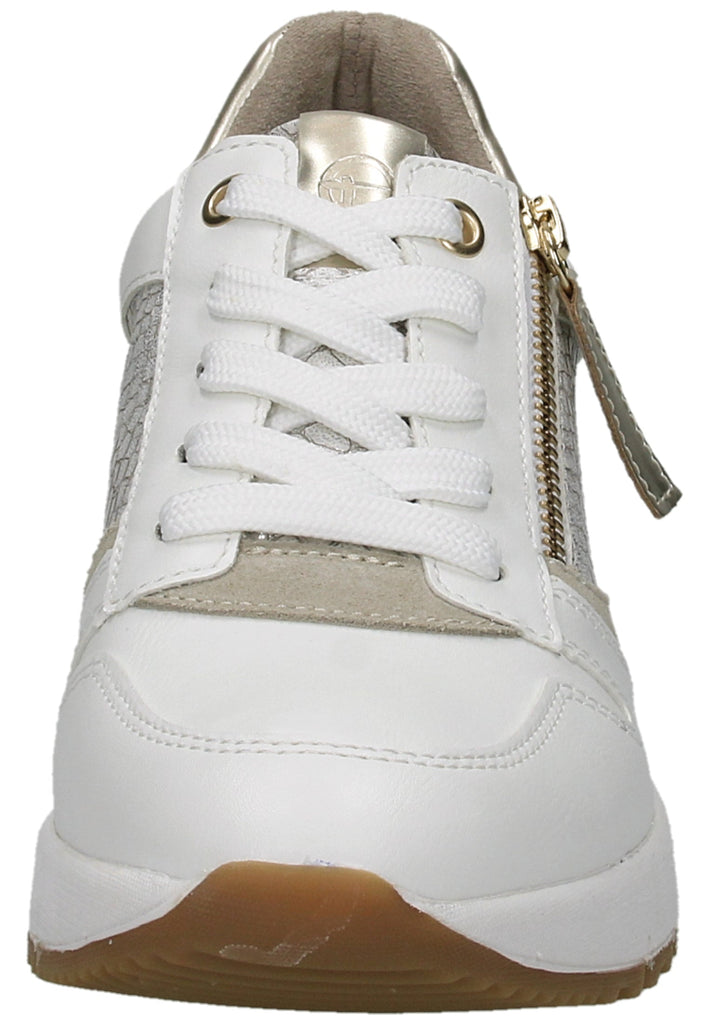Tamaris Sneaker Leder/Textil Weiß/Gold