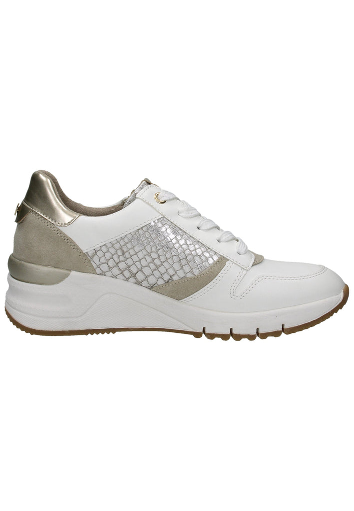 Tamaris Sneaker Leder/Textil Weiß/Gold