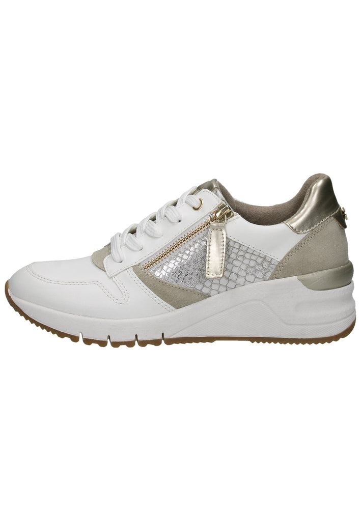 Tamaris Sneaker Leder/Textil Weiß/Gold