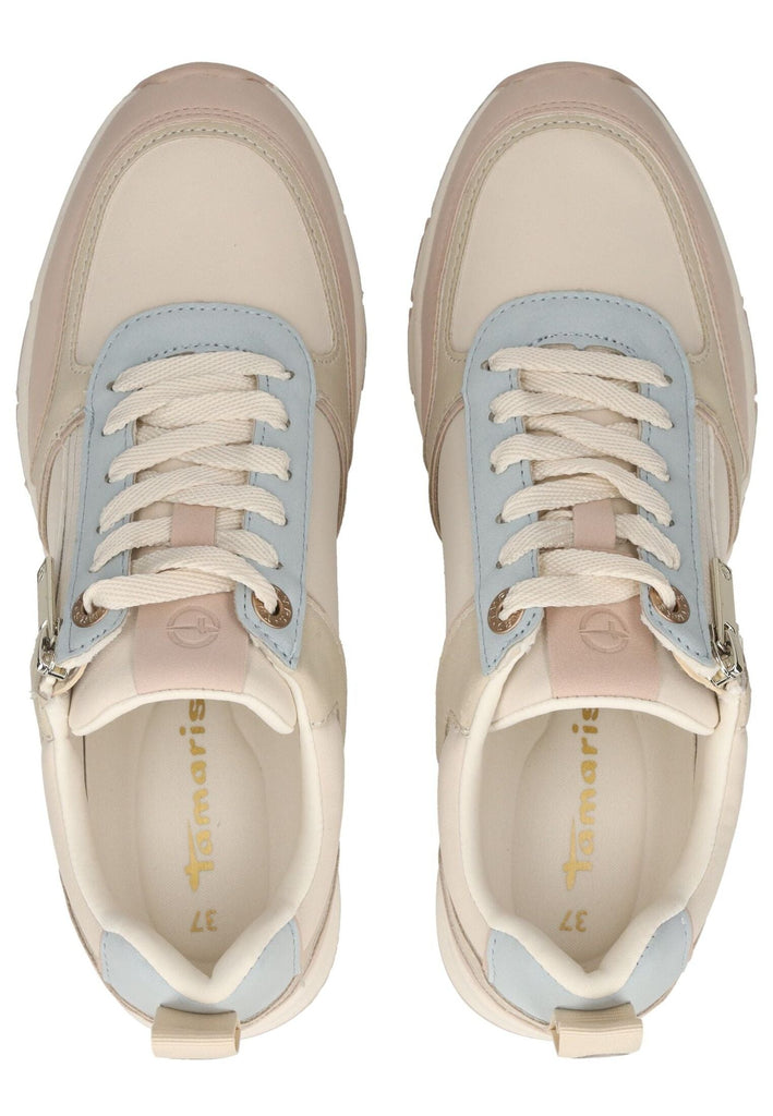 Tamaris Sneaker Lederimitat Beige/Blau