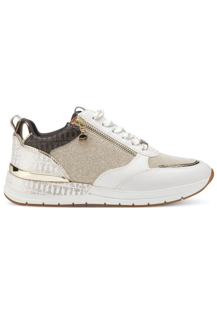 Tamaris Sneaker Lederimitat/Textil Beige/Gold