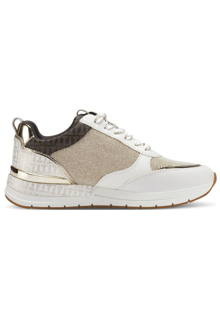 Tamaris Sneaker Lederimitat/Textil Beige/Gold