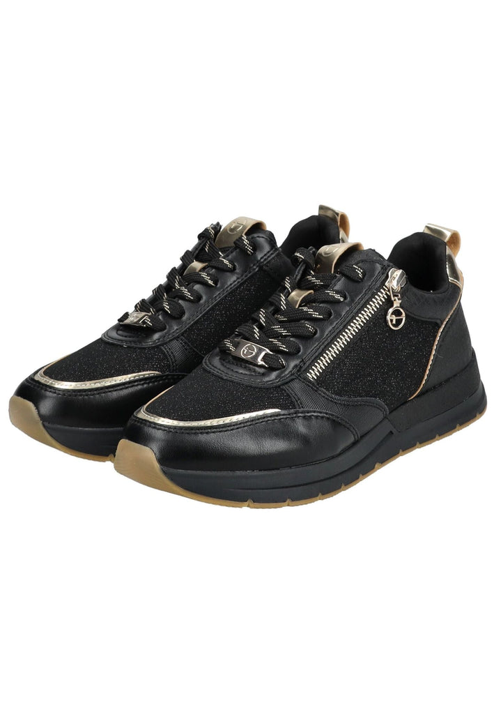 Tamaris Sneaker Lederimitat/Textil Schwarz/Gold