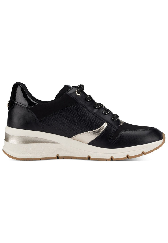 Tamaris Sneaker Lederimitat/Textil Schwarz/Gold