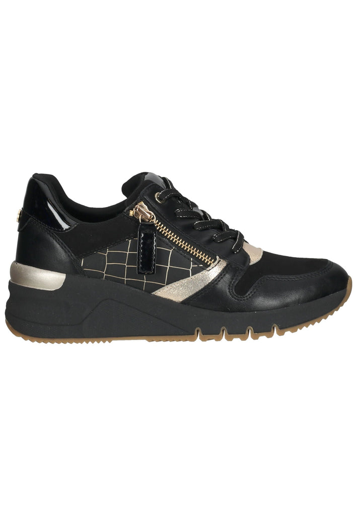 Tamaris Sneaker Lederimitat/Textil Schwarz/Gold