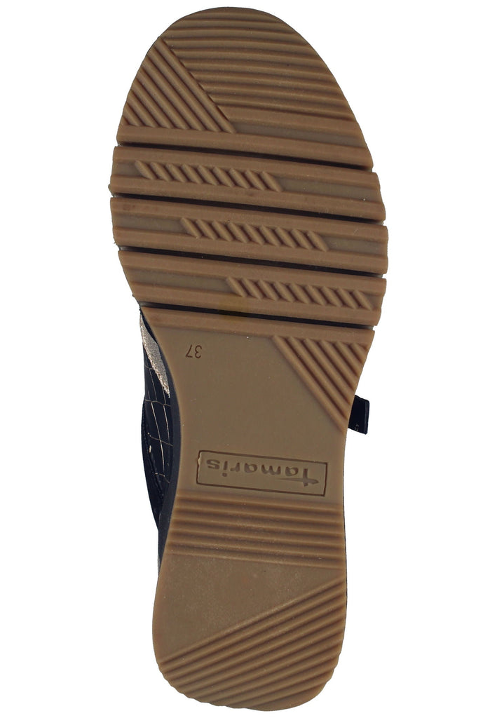 Tamaris Sneaker Lederimitat/Textil Schwarz/Gold