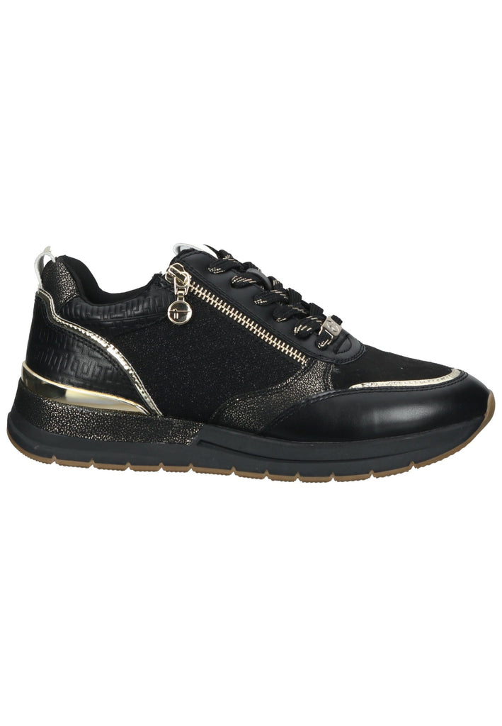Tamaris Sneaker Lederimitat/Textil Schwarz/Gold