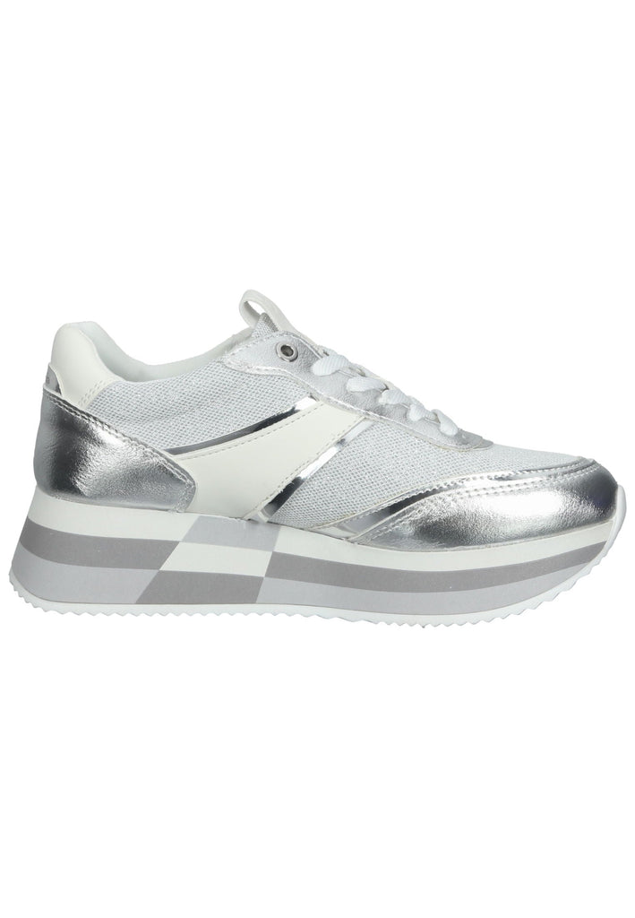Tamaris Sneaker Lederimitat/Textil Silber/Weiß