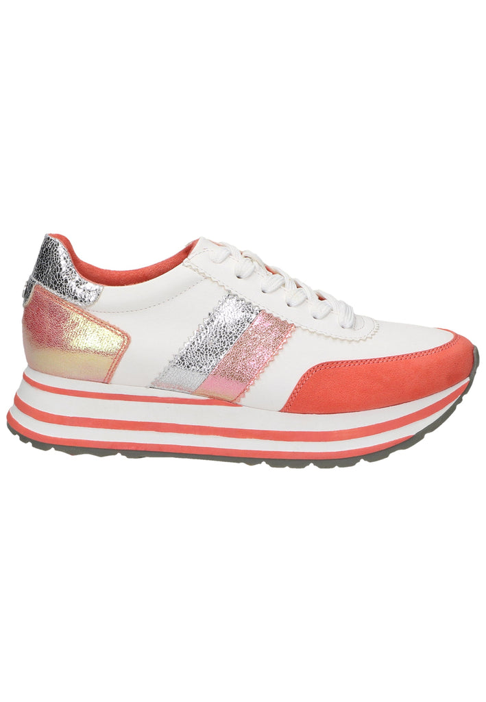 Tamaris Sneaker Lederimitat/Textil Weiß/Orange