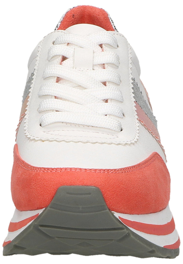 Tamaris Sneaker Lederimitat/Textil Weiß/Orange