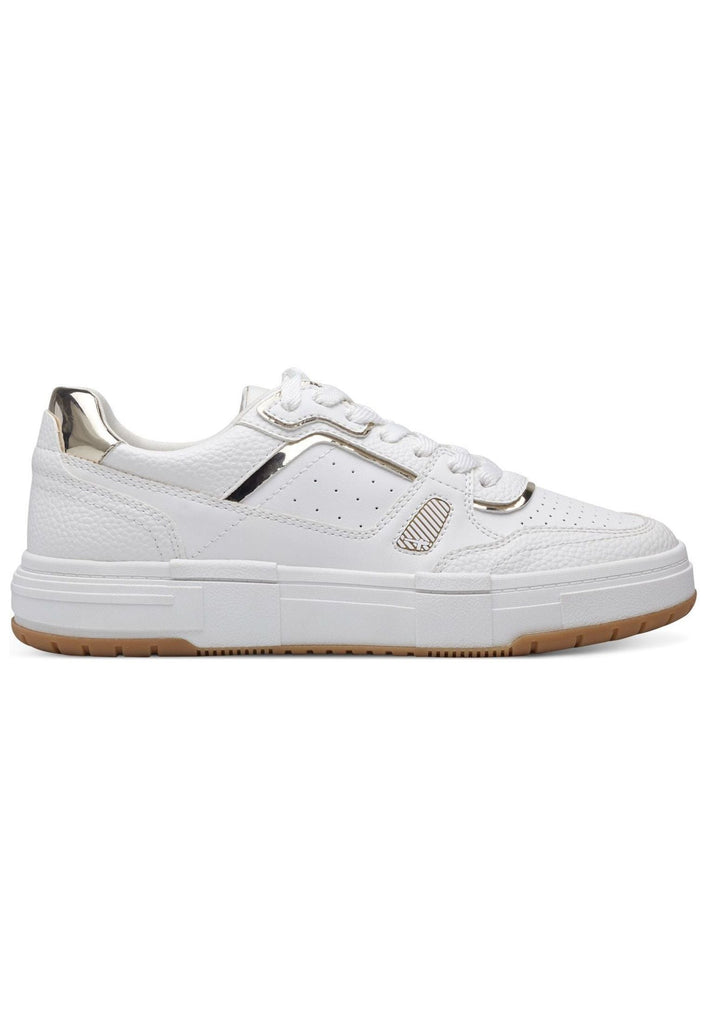 Tamaris Sneaker Lederimitat Weiß/Gold
