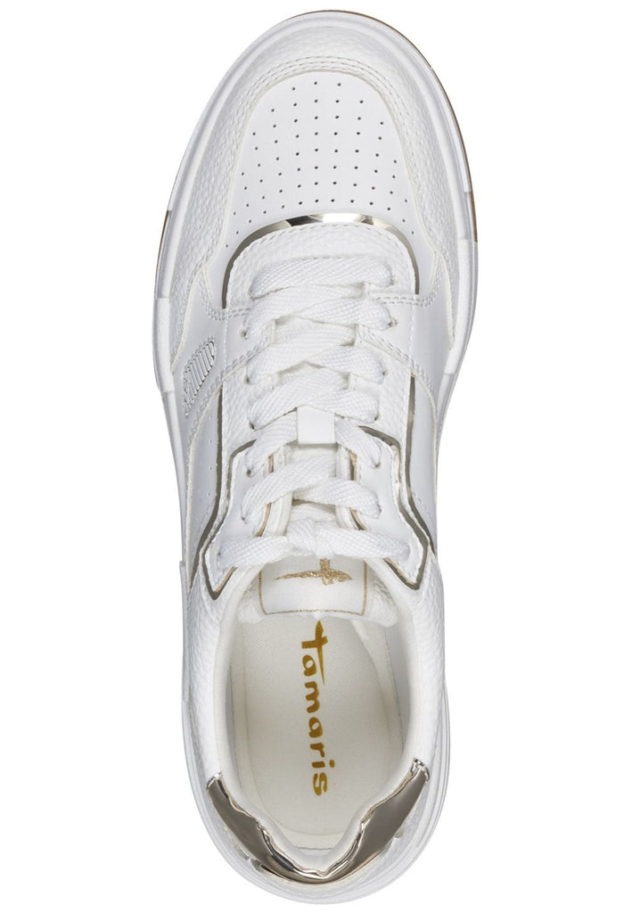 Tamaris Sneaker Lederimitat Weiß/Gold