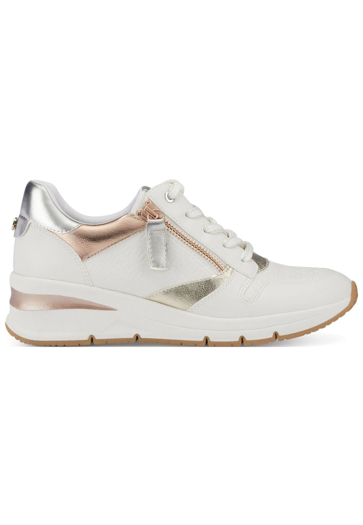 Tamaris Sneaker Lederimitat Weiß/Gold