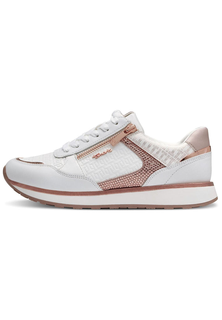 Sneaker Tamaris Sneaker Leder/Textil Weiß/Gold