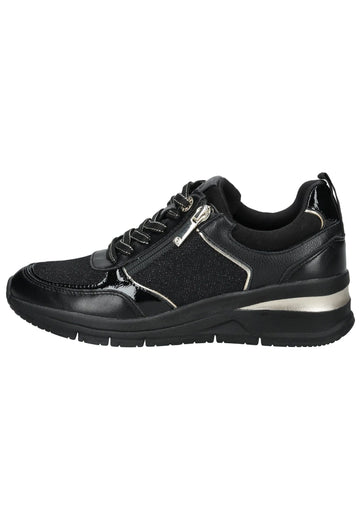 Sneaker Tamaris Sneaker Lederimitat/Textil Schwarz/Gold