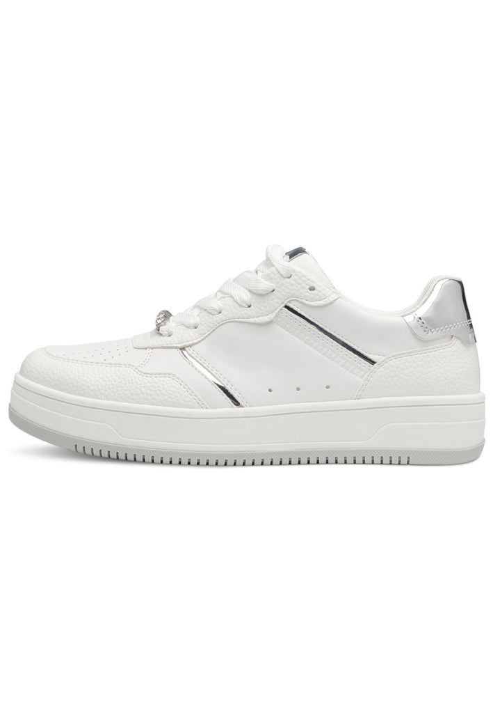 Sneaker Tamaris Sneaker Lederimitat Weiß/Silber