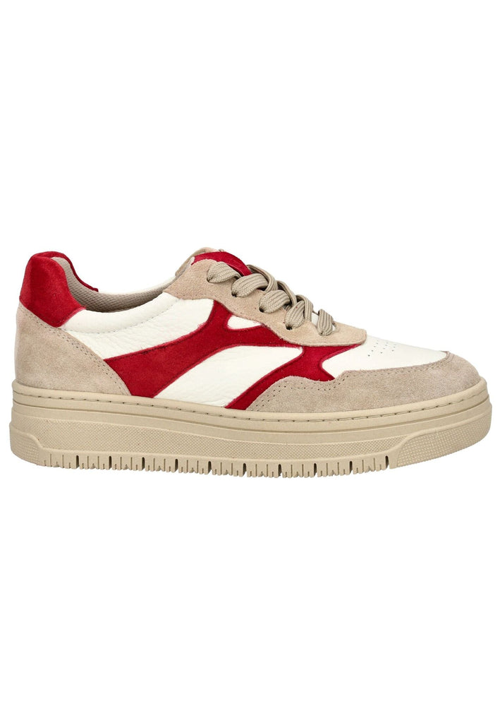Tamaris Sneaker Veloursleder/Synthetik Beige/Rot