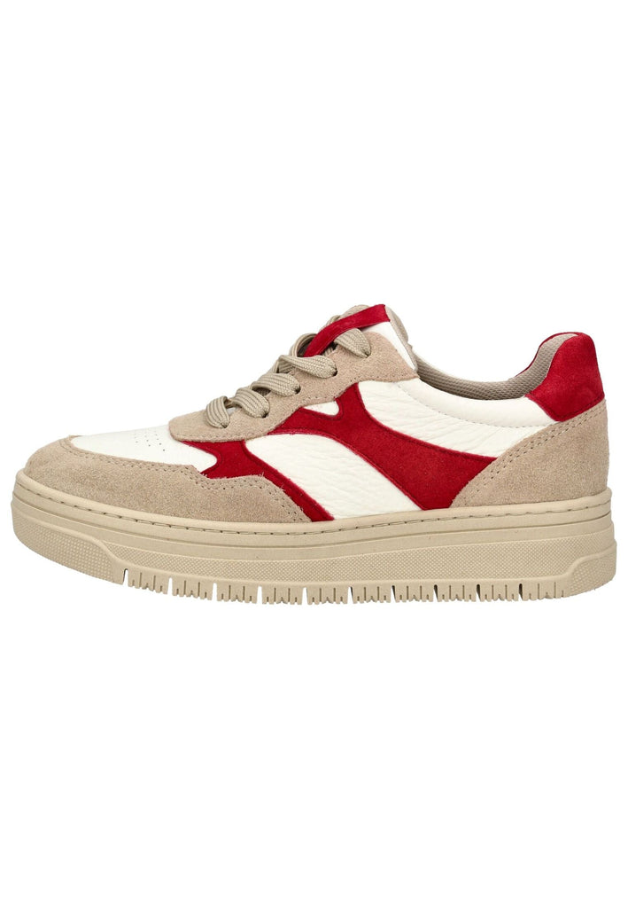 Tamaris Sneaker Veloursleder/Synthetik Beige/Rot