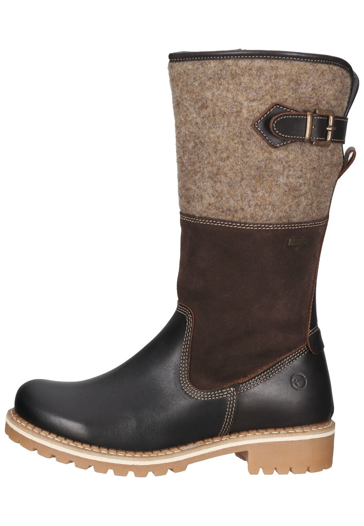 Tamaris Stiefel Leder/Textil Braun Warmfutter