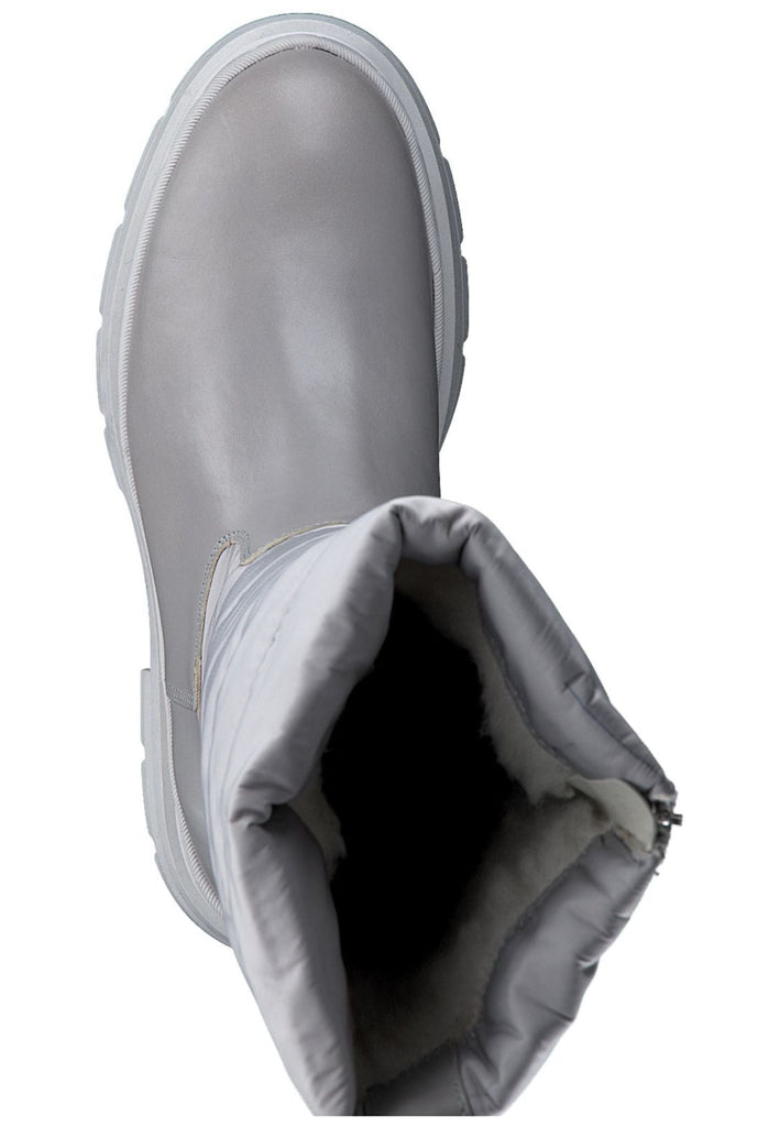 Tamaris Stiefel Leder/Textil Hellgrau Warmfutter