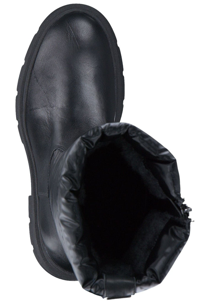 Tamaris Stiefel Leder/Textil Schwarz Warmfutter