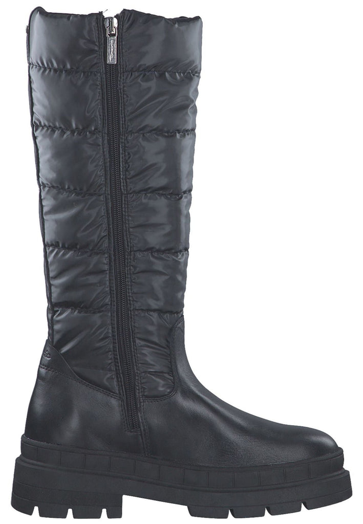 Tamaris Stiefel Leder/Textil Schwarz Warmfutter