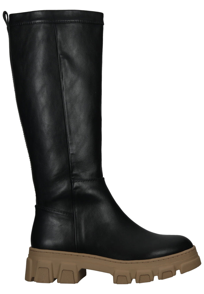 Tamaris Stiefel Lederimitat Schwarz/Braun