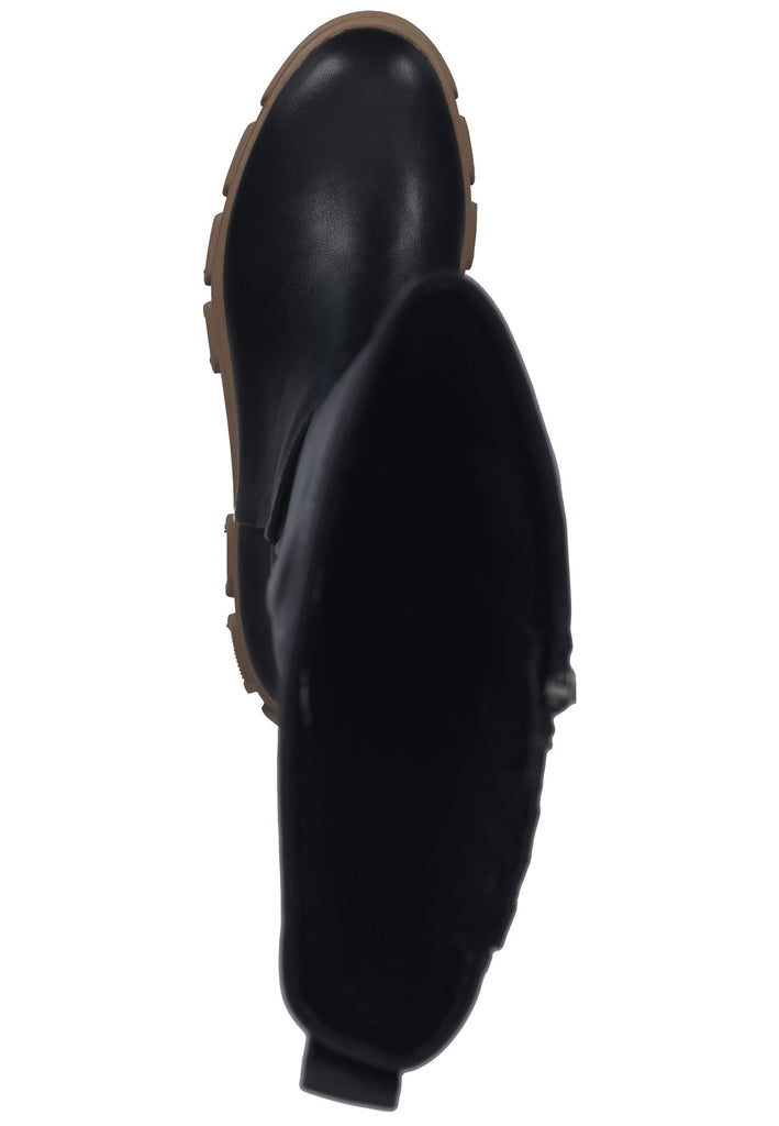 Tamaris Stiefel Lederimitat Schwarz/Braun