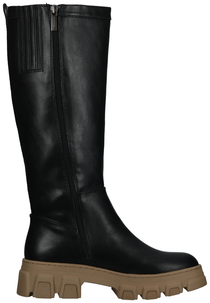 Tamaris Stiefel Lederimitat Schwarz/Braun