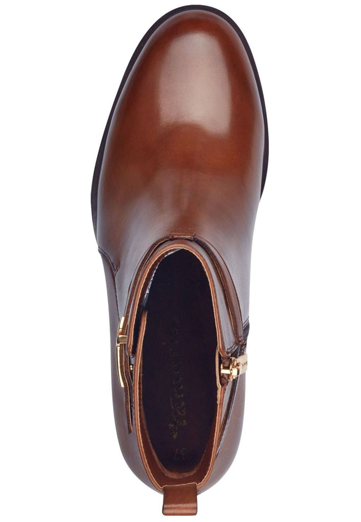 Tamaris Stiefelette Leder Cognac Warmfutter