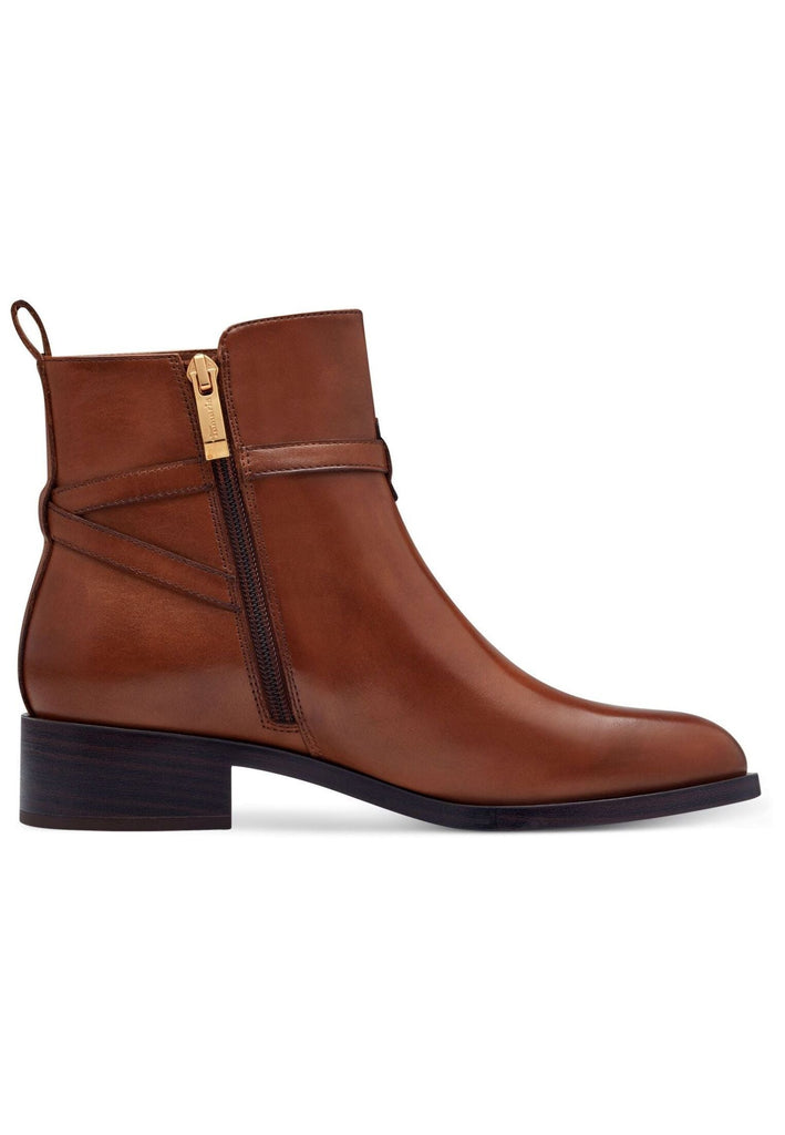 Tamaris Stiefelette Leder Cognac Warmfutter