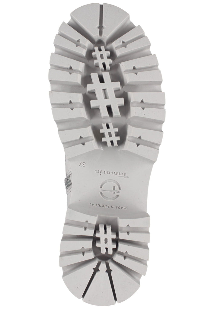 Tamaris Stiefelette Leder Hellgrau Warmfutter